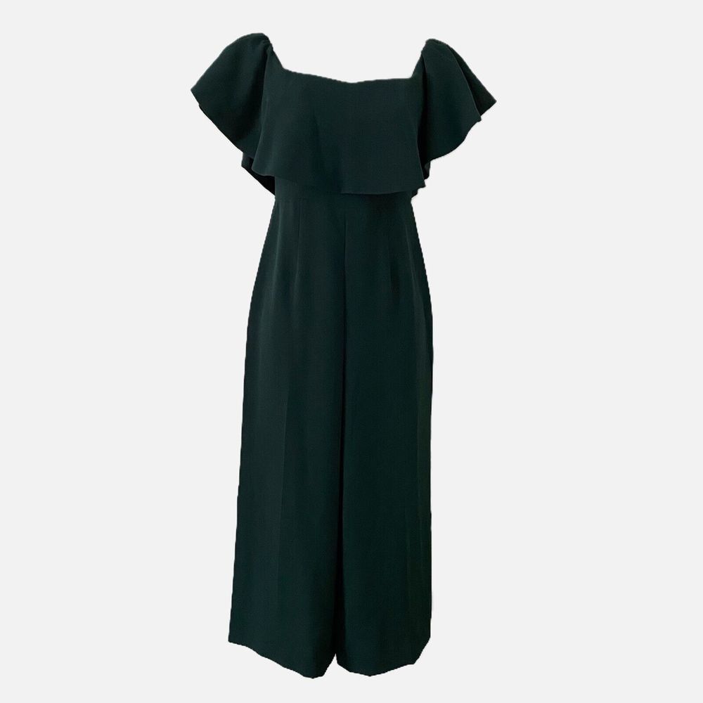 H & M Off the Shoulder Ruffle Cropped Wide Leg Jumpsuit Size 4 NWT